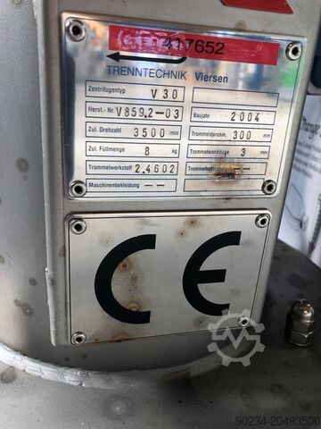 12″ x 6″ GFT TRENNTECHNIK Hastelloy mandcentrifuge GFT TRENNTECHNIK V30