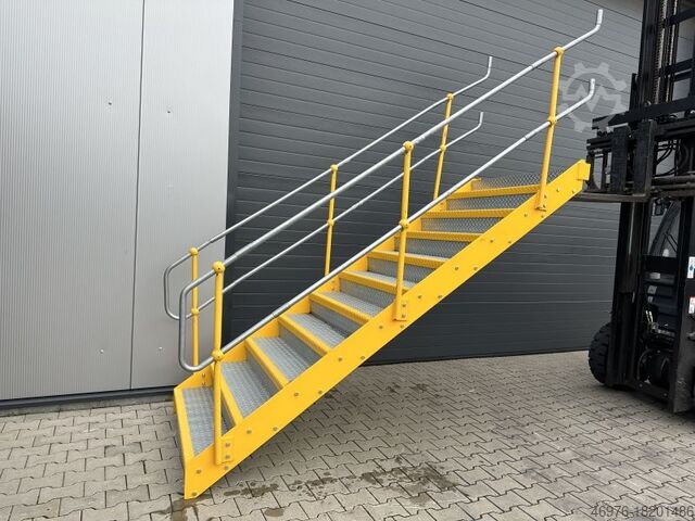 Stage staircase steel bearing Lagertreppe Stahltreppe Geschosshöhe: ca. 2.000 mm