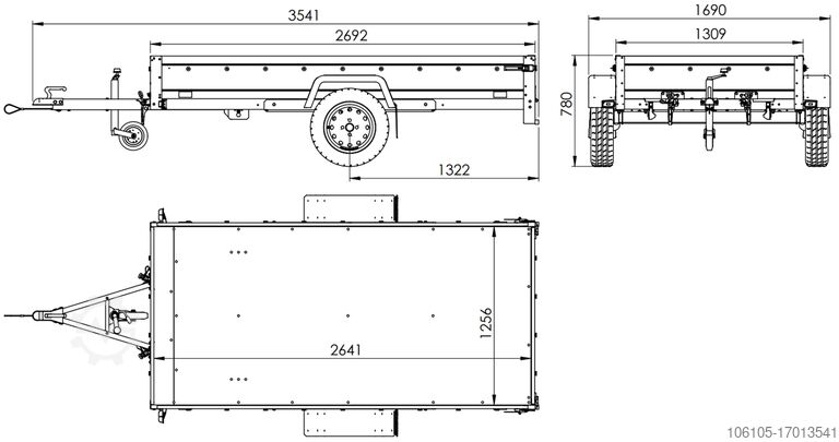 Wohnwagen Unitrailer GARDEN 264 KIPP mit Bordwandaufsatz