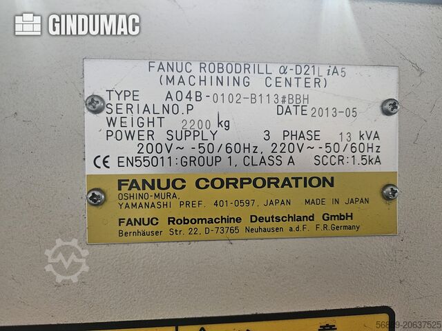 Dikey işleme merkezi FANUC Robodrill Alfa-D21LiA5
