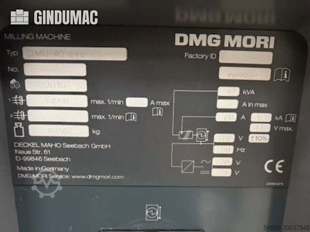 Uniwersalne centrum obróbcze DMG DMU 40 evo Linear