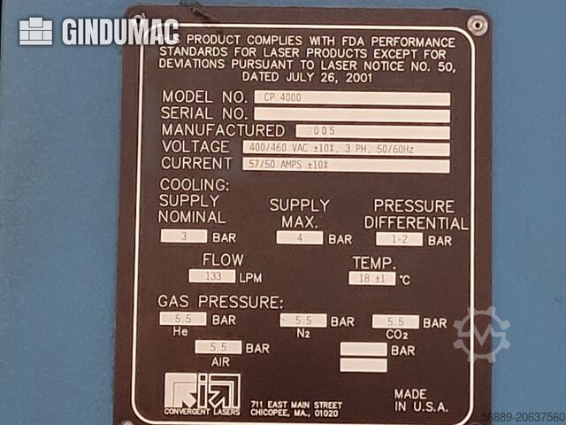 Maszyna do cięcia laserem CO2 Prima Power Platino CP4000