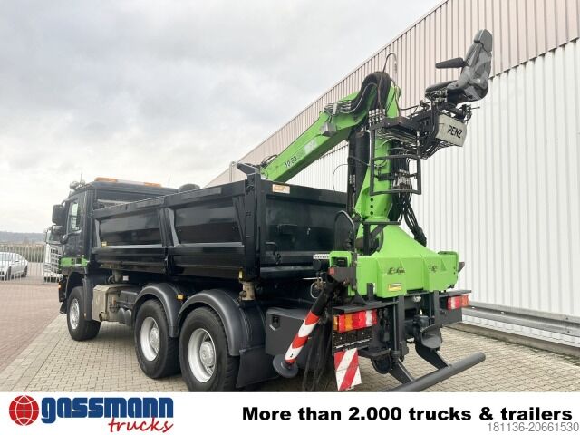 Kiepwagen Mercedes-Benz Actros 3341 K 6x4, Bormatik links, Heckkran Penz