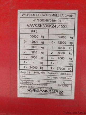 Semirremolque volquete SCHWARZMüLLER K10VLN3 STAHLMULDE, PORTALTüREN, ALUFELGEN, LIFTACHSE,  60M3