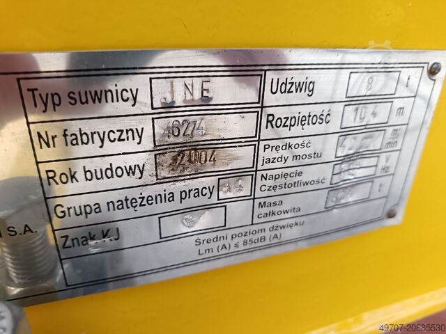 Mostni kran H:9m, raspon:10,4m GZUT/SWF LNE 8t