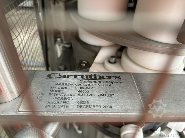 Llenadora volumétrica de seis estaciones Carruthers Six-pak 46000