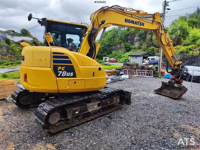 Crawler excavator Komatsu PC78US-10 excavator with rototilt and 3 buckets. W