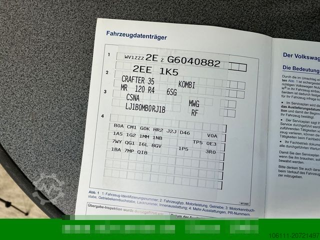 Minibus VOLKSWAGEN Crafter Kombi 35 mittel L2H1 Fensterbus Ahk.3,5t