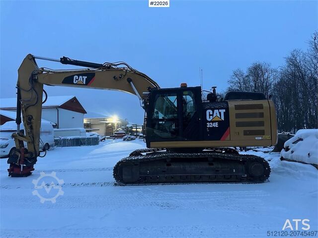 Crawler excavator CAT 324E excavator with/ GPS and grading bucket. WATCH