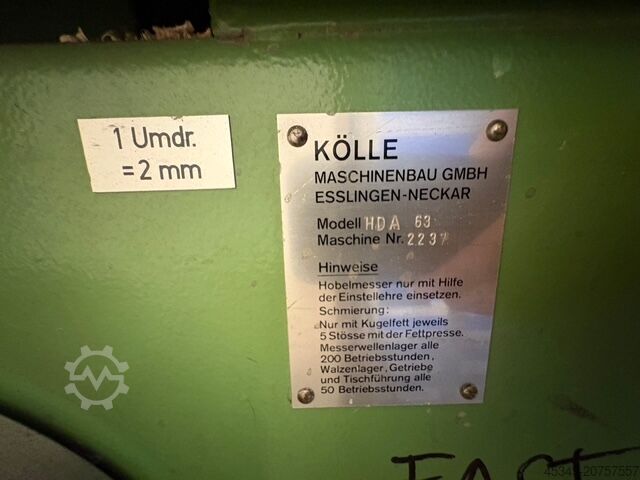 Thickness Planers Kölle HDA 63