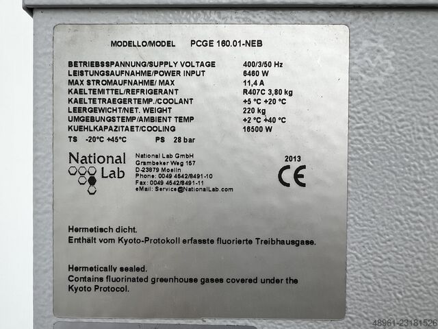 Chiller National Lab GmbH 16,5 kW National Lab GmbH 