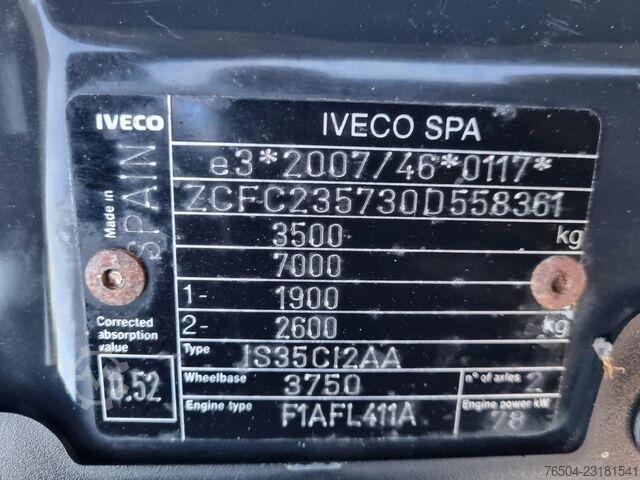  Iveco Daily 35C11 Bakwagen Laadklep 22m3 2.48 hoog