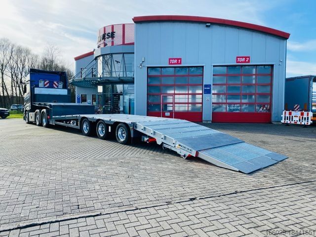 Semirremolque de plataforma baja  Gabelstapler/Arbeitsbühnentransporter Klapprampe