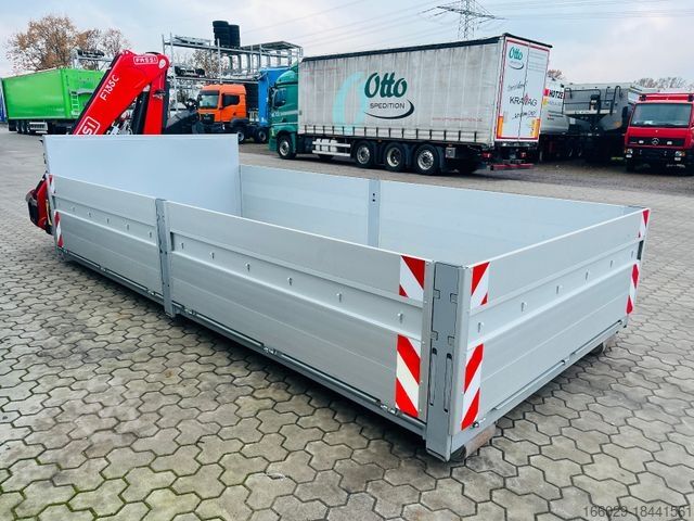 Remorque porte-caisson  Container Krancontainer 6,5 m, Fassi Kran F135,