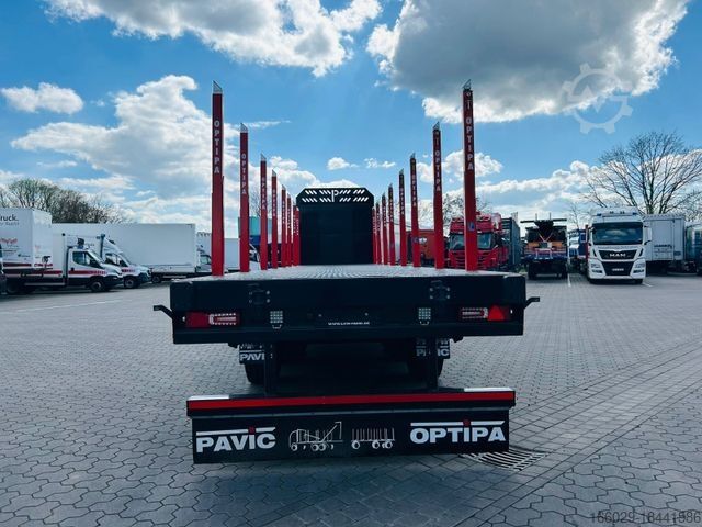 Rönkhordó félpótkocsi PAVIC 3-Achs Plattform-Auflieger/Leergew. ca. 7,1t