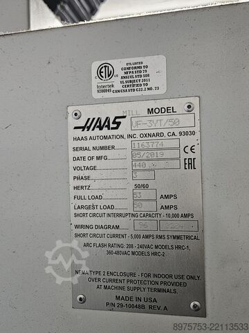 Centro di lavoro verticale Haas VF-3YT/50