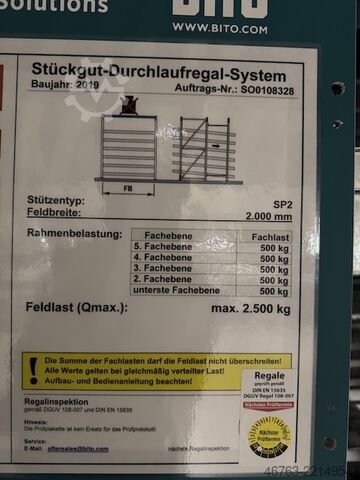 Estante de fluxo Bito Stückgut-Durchlaufregal