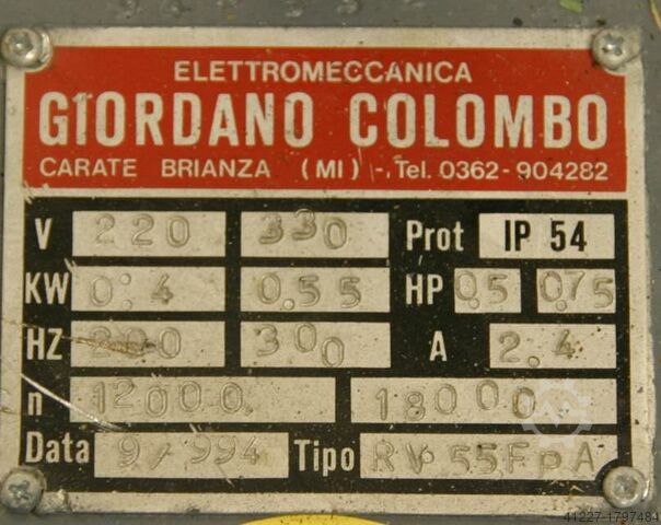 Milling motor for edge processing machines Giordano Colmbo RV.55FpA