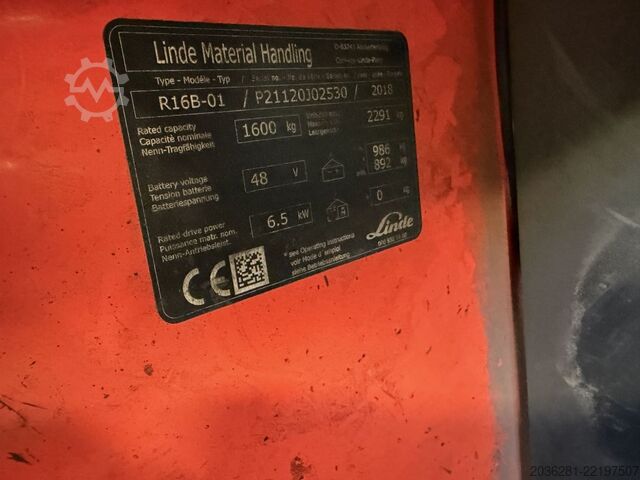 Tolóoszlopos targoncá Linde R16B-01