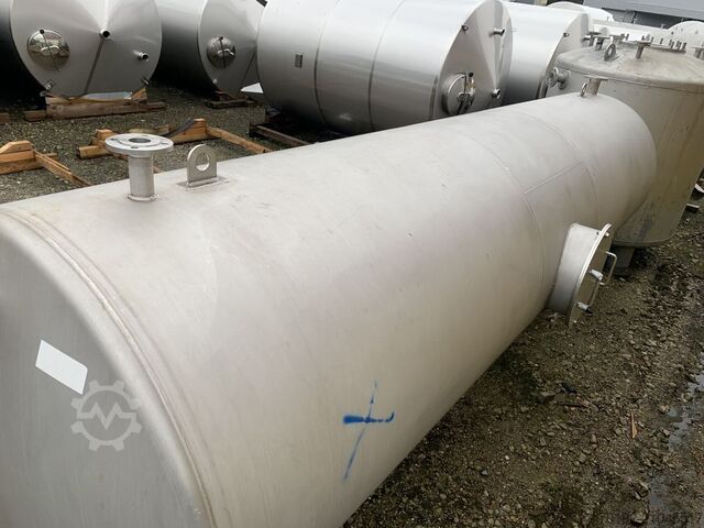 Réservoir de stockage horizontal de 7500 litres en acier inoxydable V2A  S16532