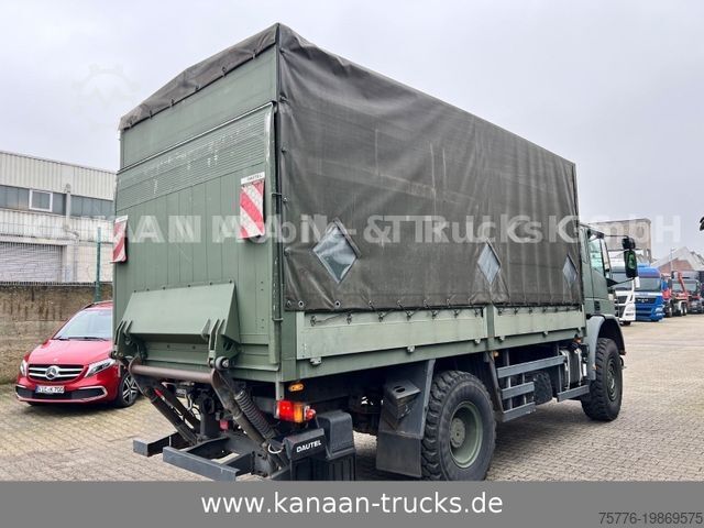 Plattewagen met zeil IVECO 140 E240 Eurocargo 4x4 Miltär Camper Expedition