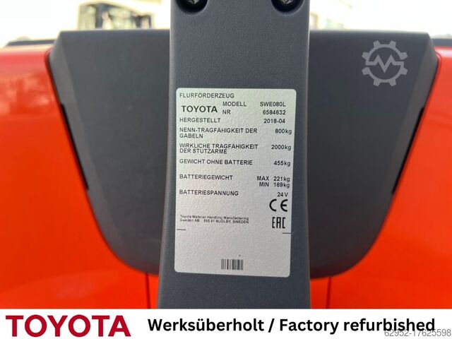 High Lift stacker Toyota SWE 080 L, Akku neu!