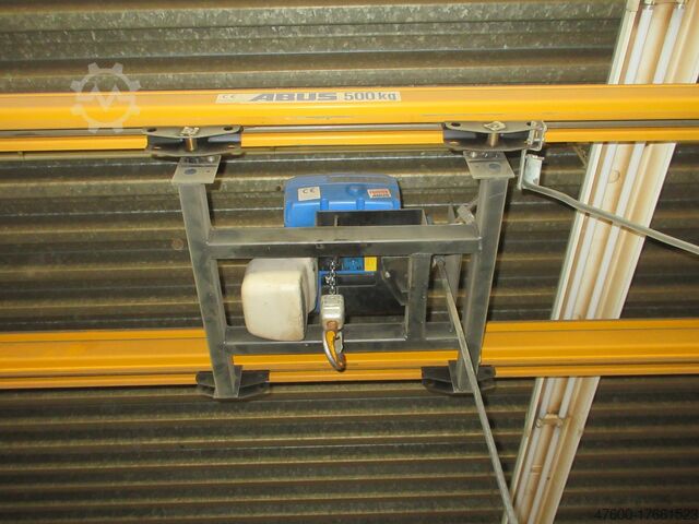 Kraanoverkapping Kraan Binnenkraan Kraanbaan Abus HB Kranbahn Kran 500KG 10x5m + Zub Abus ZHB HB200 500Kg + GM Kettenzug