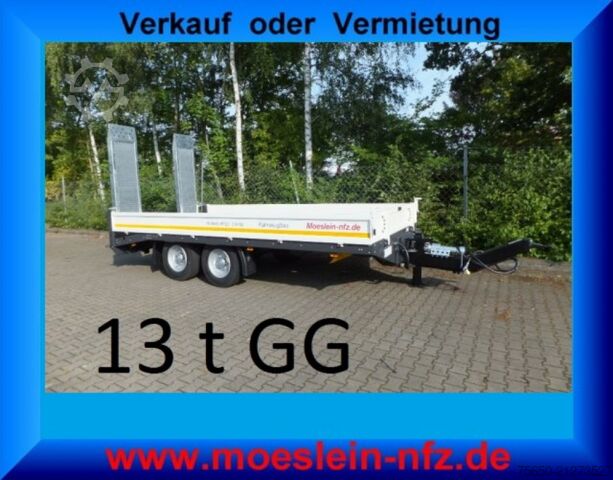 Low loader trailer Möslein TTT 13- 6,28 Weiß  Neuer Tandemtieflader 13 t GG