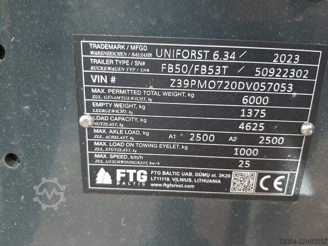 ρυμουλκούμενο κορμών Uniforest Rückehänger Uniforst 6.34 mit Kran