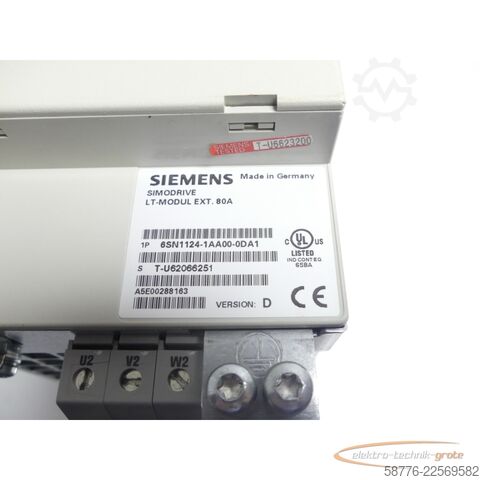 Komponens Siemens SIMODRIVE 6SN1124-1AA00-0DA1 LT-Modul SN: T-U62066251 Version: D