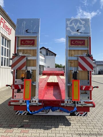 Remorque surbaisser Fliegl SDS 470 T mit Radmulden