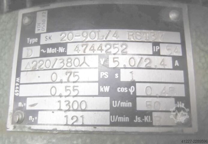 Tandwielmotor 0,55 kW 121 tpm Nord SK20-90L/4 RST37