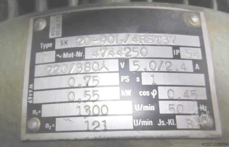 Tandwielmotor 0,55 kW 121 tpm Nord SK20-90L/4 RST37