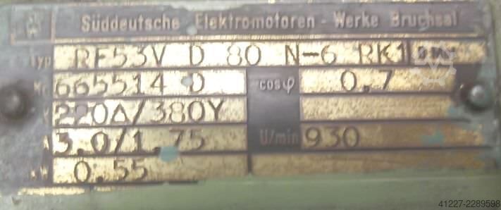 Moteur à engrenages réglable 0,55 kW 4,4-26 tr/min SEW-EURODRIVE RF53VD80N-6RK1