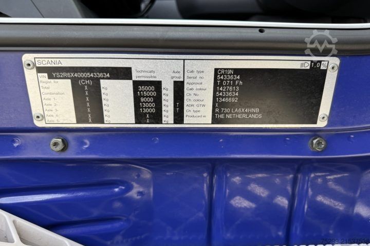 Standard tractor unit Scania R730 LA6x4HNB Kipphydraulik / Swiss-Vehicle