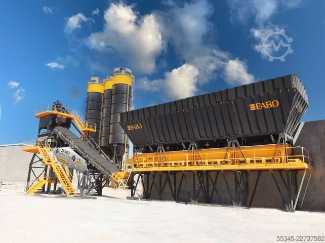 Usina de concreto / central de concreto FABO Concrete Batching Plant 160 m3 Compact Concrete Batching Plant