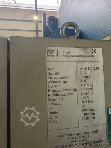 πρέσα κάμψης Knuth AHK F 41250