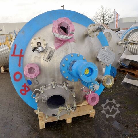 3690 liter verwarmbare/koelbare reactor van V4A met balkroerder HANAG 8758