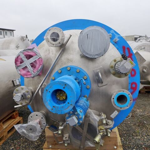 2.420 liter verwarmbare/koelbare reactor van V4A met balkroerder. HANAG 8759