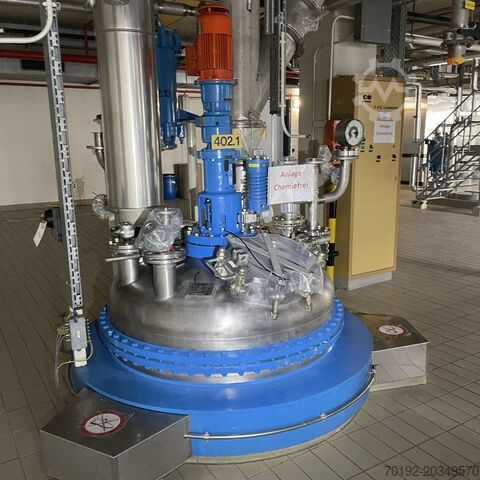 2.420 liter verwarmbare/koelbare reactor van V4A met balkroerder. HANAG 8759