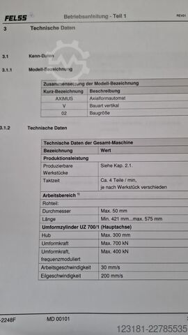 Vertandingsmachine Felss Aximus V02