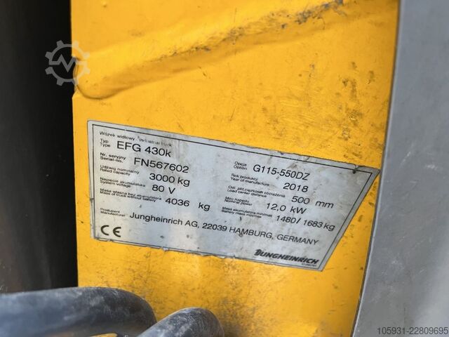 Carrello elevatore elettrico a 4 ruote Jungheinrich EFG430k