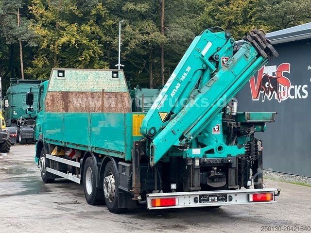 Flatbed truck DAF CF 85.410 6x2 Pritsche Atlas Kran