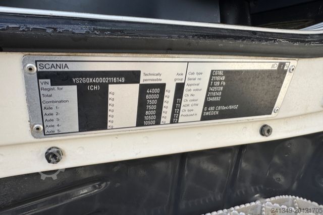 Tipper truck SCANIA G490 10x4 Moser 2S