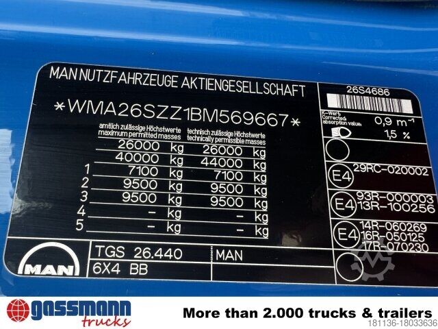 Damperli kamyon MAN TGS 26.440 6X4 BB, Tele-Absetzer
