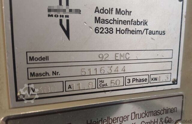 Pappersskärmaskin Polar Mohr 92 EMC
