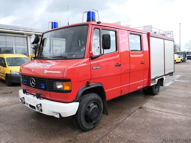 Brandweerwagen mercedes-benz 814 D LF 8/6 DoKa AHK Löschwassertank 600L Schlingmann