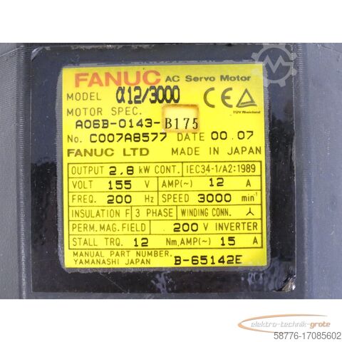Jednostka sterująca Fanuc A06B-0143-B175 AC Servo Motor SN:C007AB577