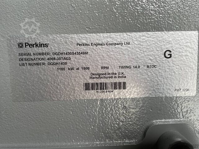 Kamenivo Perkins 4008TAG3 - 1250 kVA Open Genset - DPX-19821-O