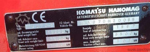 Ładowarka kołowa KOMATSU WA 270 Top wie Liebherr 524/538